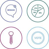 Message Bubbles and Pie Chart Icon vector