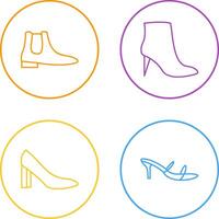 Men Boots and high heels Icon vector