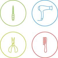 Nail File and Hair Dryer Icon vector