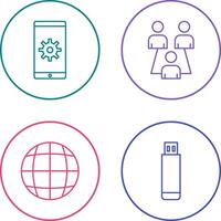 Network Settings and Connected Users Icon vector