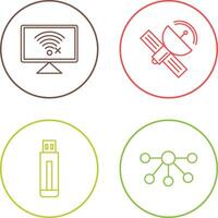 Disconnected Network and Satellite Icon vector