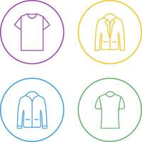 Plain T Shirt and Stylish Jacket Icon vector