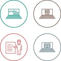 Online Stats and Online Study Icon vector