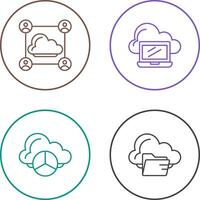 Network and Laptop Icon vector