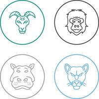 Goat and Gorilla Icon vector