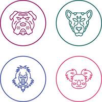 Bulldog and leopard Icon vector