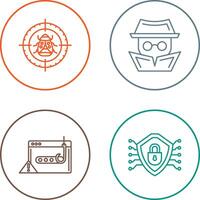 Bug Target and Hacker Icon vector