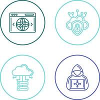 Cloud Security and Website Icon vector