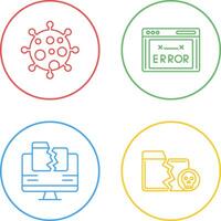 Virus and Error Code Icon vector