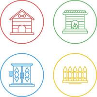 Dog House and Fireplace Icon vector