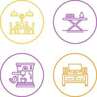 Iron Board and Table Icon vector