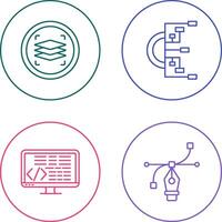 Layers and Flowchart Icon vector