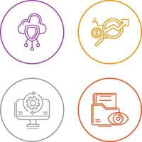 Data Protection and Data Research Icon vector