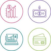 Chart Up and Money Down Icon vector