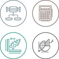 Structured Data and Calculator Icon vector