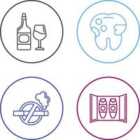 vino y caries icono vector