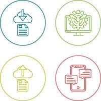 File Download and Monitor Icon vector