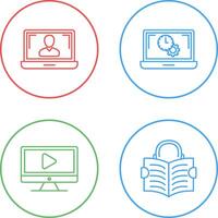 Flex Time and Online Lesson Icon vector