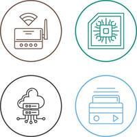 Wifi Router and Chip Icon vector