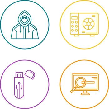 Safe Box and Hacker Icon vector