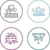 Chimney and Bonfire Icon vector