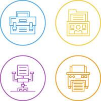 Briefcase and Folder Icon vector