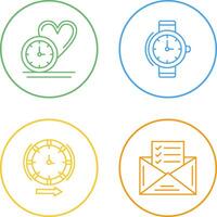 amor y muñeca reloj icono vector