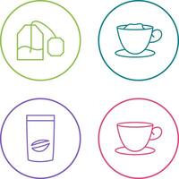 tea bag and creamy coffee Icon vector