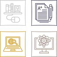 Digital Library and Essay Icon vector