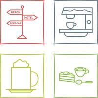 signboard and coffe machine Icon vector