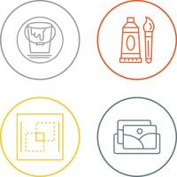 paint bucket and oil paint Icon vector