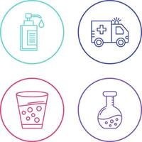 Hand Soap and Ambulance Icon vector