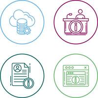 cloud data and information desk Icon vector