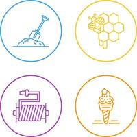 Digging and Honeycomb Icon vector