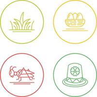 Grass and Eggs Icon vector