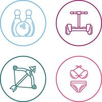 Bowling and Hoverboard Icon vector