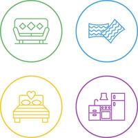 Sofa and Cushions Icon vector