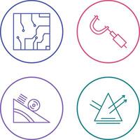 Electrical circuit and Micrometer Icon vector