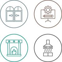 Door and Blueprint Icon vector