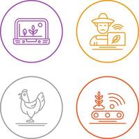 Smart Farm and Farmer Icon vector