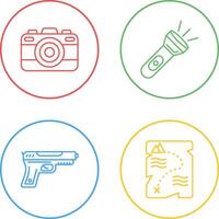 Camera and Flash Light Icon vector