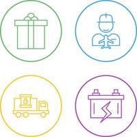 Gift Box and Worker Icon vector