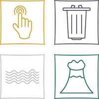 danger of hand press and garbage Icon vector