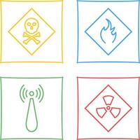 poisonous gas and Danger of flame Icon vector