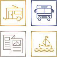 Bus and trailer Icon vector