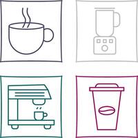 Hot Coffee and Coffee Blender Icon vector