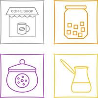 Coffee Shop And sugar Bottle Icon vector