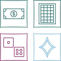 dollar bill and table of rates Icon vector