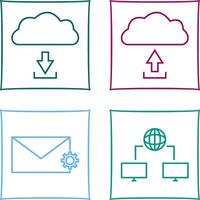 download from cloud upload to cloud Icon vector