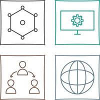 nodes and network setting Icon vector